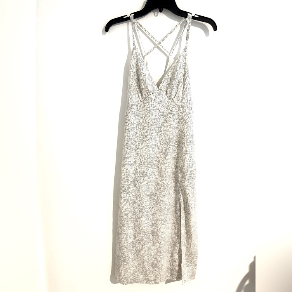 Le Lis Size S Polka Dot Midi Elegant White Strappy Dress Retail $66.00